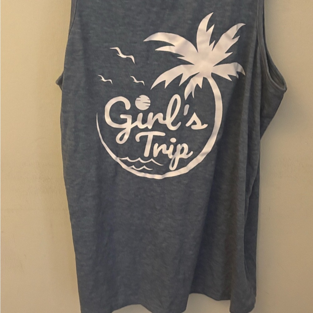 Calvin Klein Navy Muscle Tee with Palm Graphic